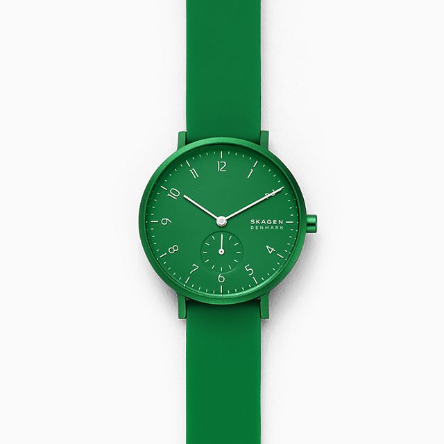 Skagen SKW2804 นาฬิกาผู้หญิง Aaren Kulor Green Silicone Quartz Women's Watch