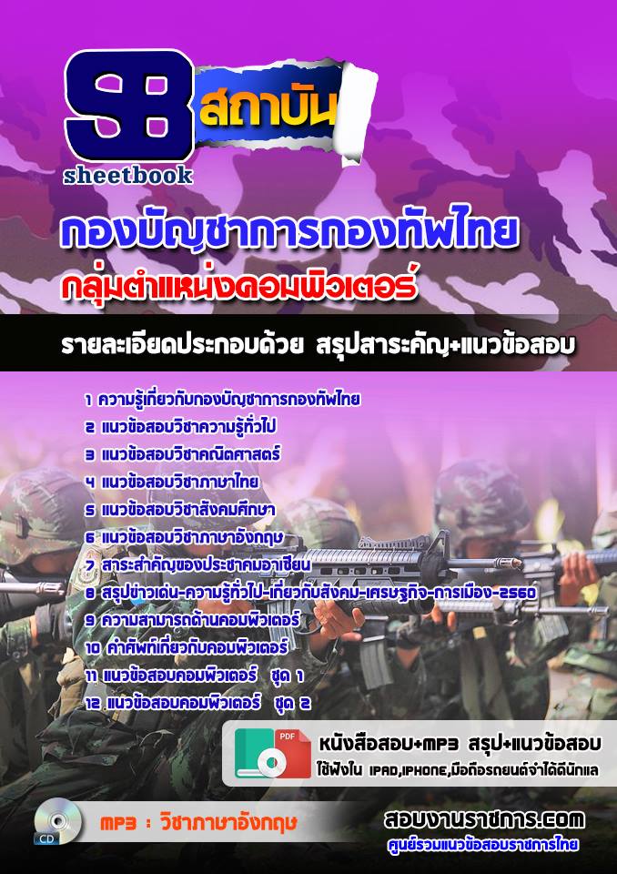สรุปแนวข้อสอบกลุ่มตำแหน่งคอมพิวเตอร์ กองทัพไทย อัปเดตใหม่ 2567