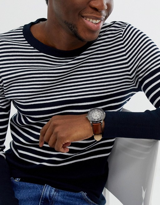 Fossil ME3161 นาฬิกาผู้ชาย Neutra Automatic Amber Leather Men's Watch