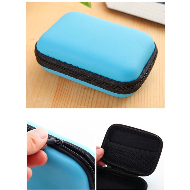 กระเป๋าใส่หูฟัง กระเป๋าจัดเก็บสายชาร์จมือถือ ทรงเหลี่ยม มีซิป กระเป๋าเก็บสายดาต้า เก็บสายมือถือ กระเป๋าใส่กุญแจ