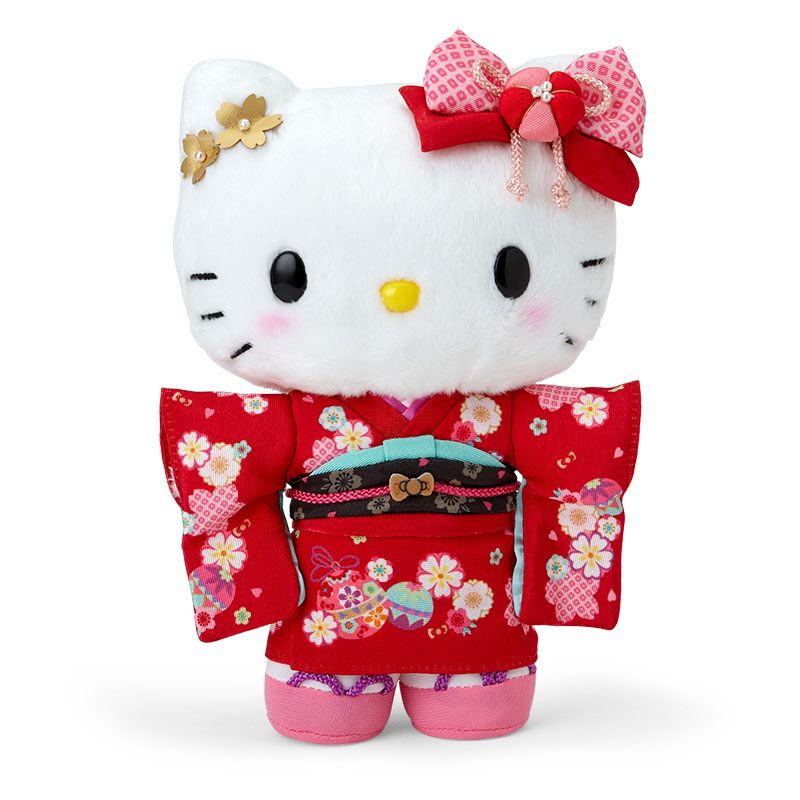 [PRE-ORDER] ตุ๊กตา คิตตี้ กิโมโน สีแดง Hello Kitty Red Kimono Size S นำเข้าจากญี่ปุ่น サンリオ(SANRIO) ぬいぐるみ（着物） ハローキティ 067211