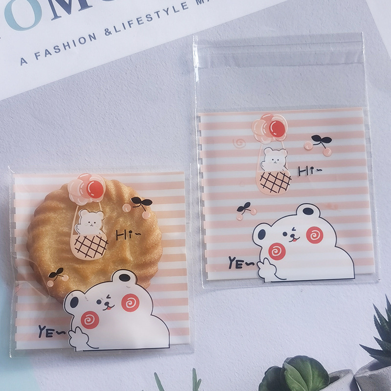 ถุงคุ๊กกี้ ฝากาว ขนาด 7x7 ซม. (95-100 ใบ) ลายพิเศษ ชุดที่ 3/3