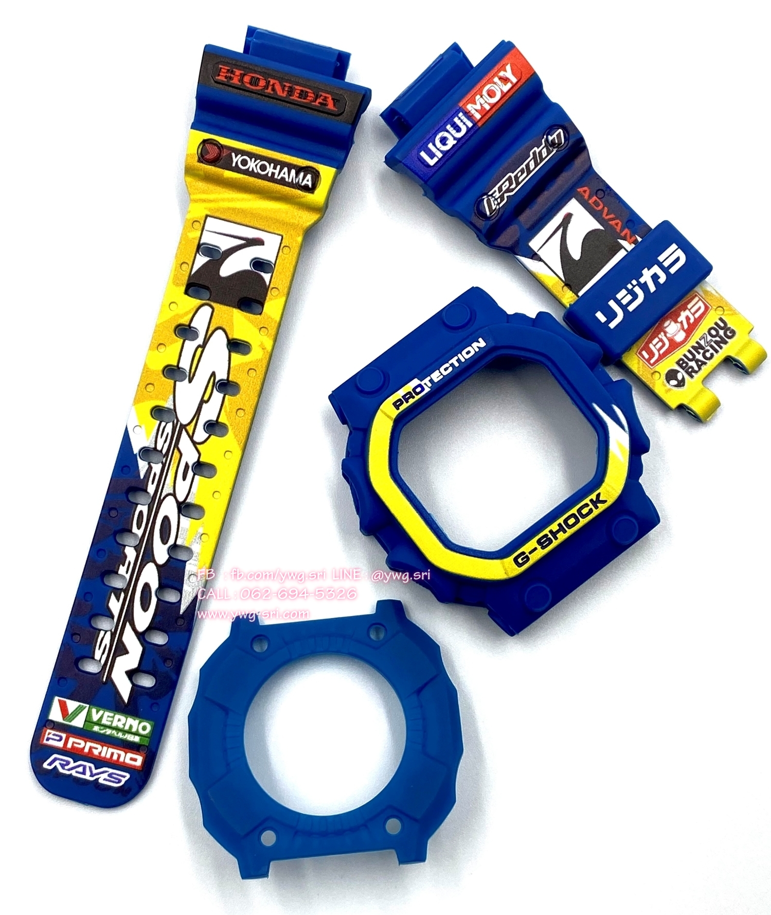 กรอบสาย G-SHOCK สีน้ำเงินด้าน สกรีนลาย SPOON 95 ใส่ได้กับรุ่น GX-56