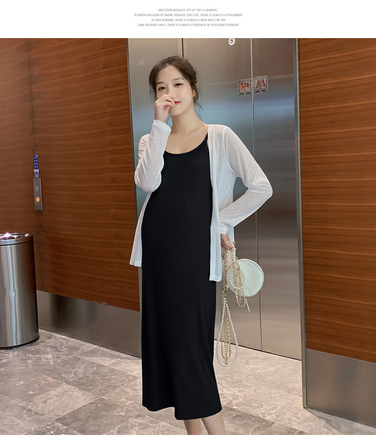 เดรสคลุมท้องแฟชั่นสบายๆ ผ้า Cotton spandex เนื้อนิ่ม ใส่สบายไม่ต้องรีด ผ้านุ่มเย็น มาพร้อมเสื้อคลุม สวยๆ M L XL XXL