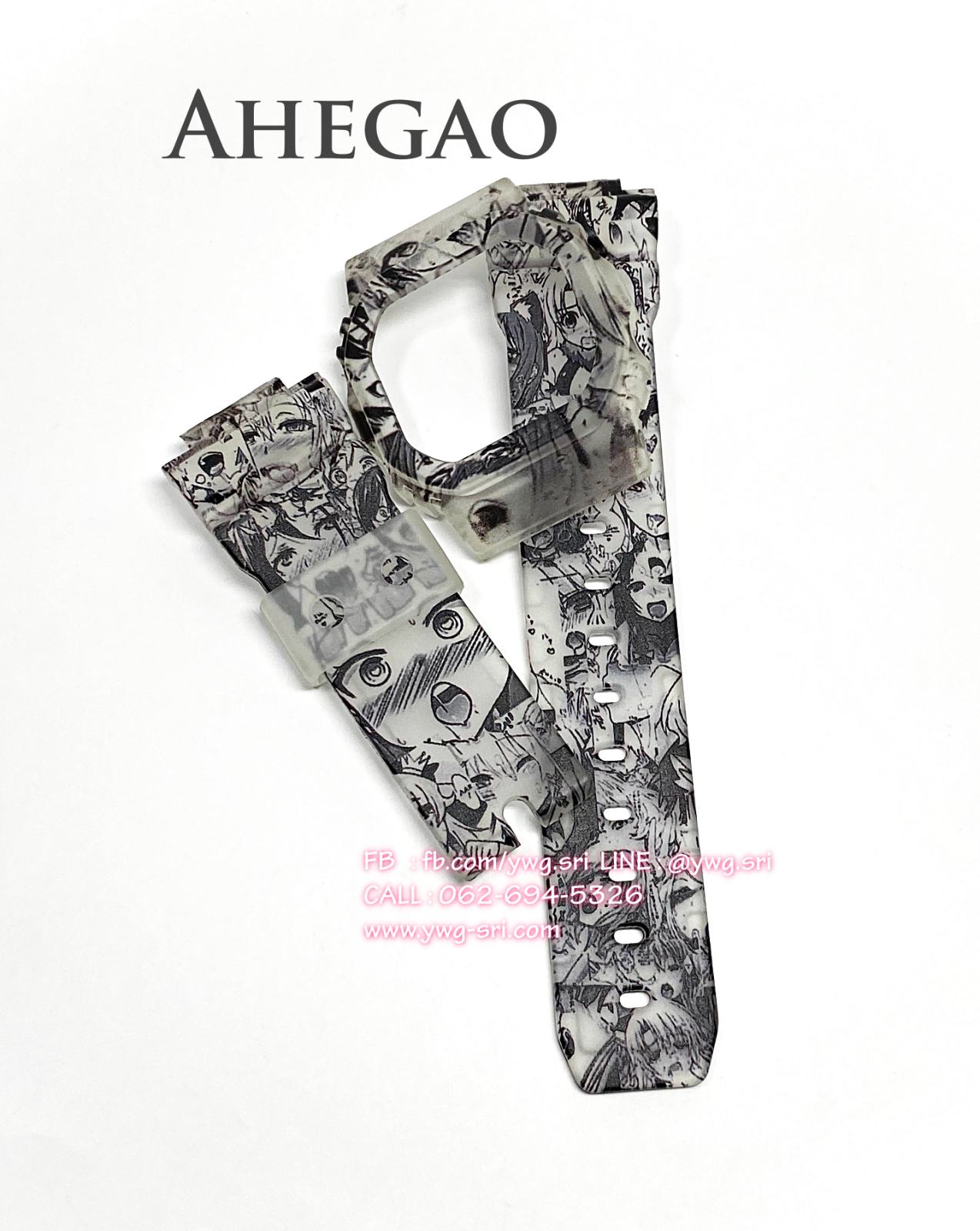 กรอบสาย G-SHOCK แบบขุ่น สกรีนลาย Ahegao ใส่ได้รับรุ่น DW-5600