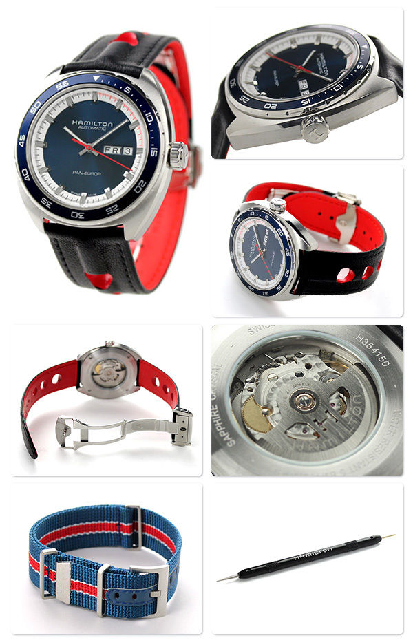 Hamilton H35405741 นาฬิกาผู้ชาย Hamilton รุ่น H35405741, American Classic Pan Europ Automatic Men's Watch