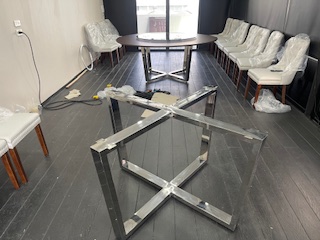 Round Table 圆桌会议 餐桌 中式餐桌 配有旋转镜组 โต๊ะกลมขาสเตนเลสพร้อมชุดกระจกจานหมุนเและเก้าอี 10 ตัว โต๊ะทานหารทานข้าว ขนาด 200 ซม. Trp.Tablechairthai / ทีอาร์พี.โต๊ะเก้าอี้ไทย