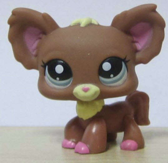 LPS สุนัข Chihuahua สีน้ำตาลเข้ม ตาสีฟ้า #1623