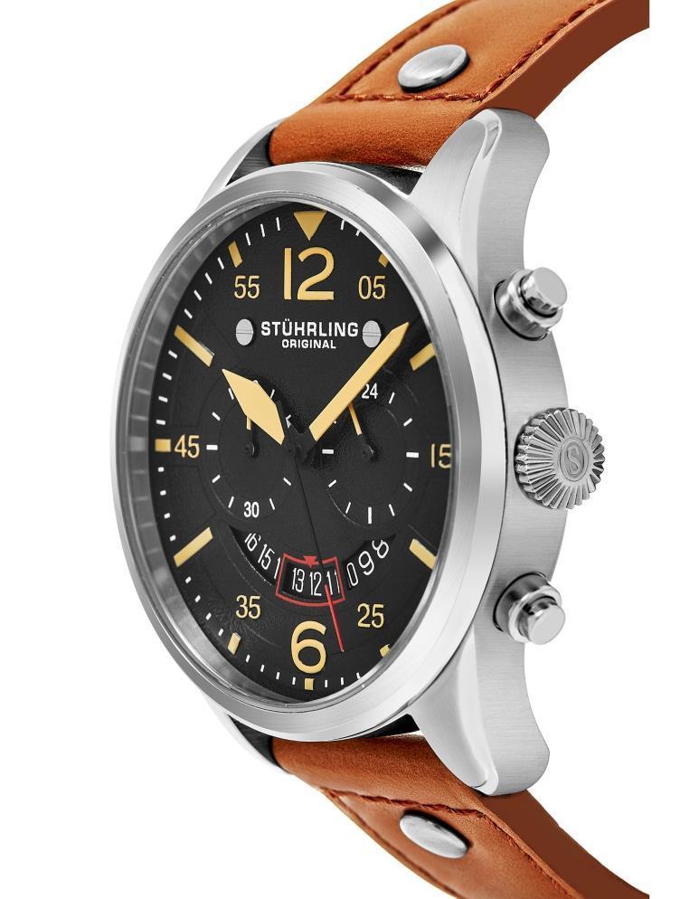 Stuhrling Original 473.01 นาฬิกาผู้ชาย Stuhrling Original รุ่น 473.01, Aviator Chronograph Quartz Men's Watch