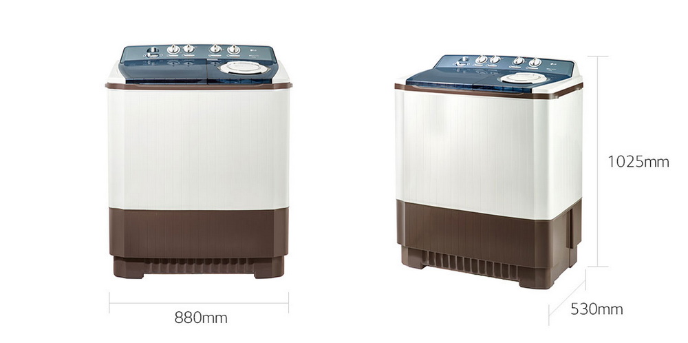 เครื่องซักผ้า 2 ถัง LG 12 กก. ระบบ Roller Jet รุ่น TT12WARG