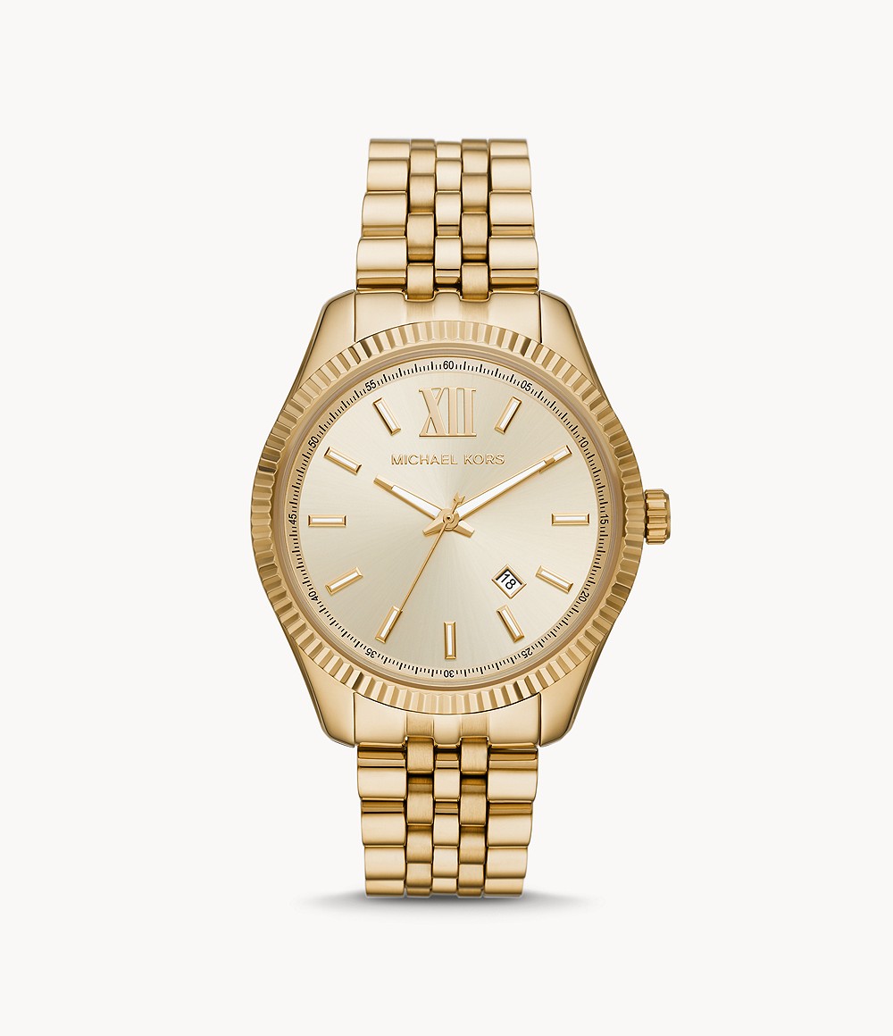 Michael Kors MK8857 นาฬิกาผู้ชาย Lexington Gold-Tone Quartz Men's Watch