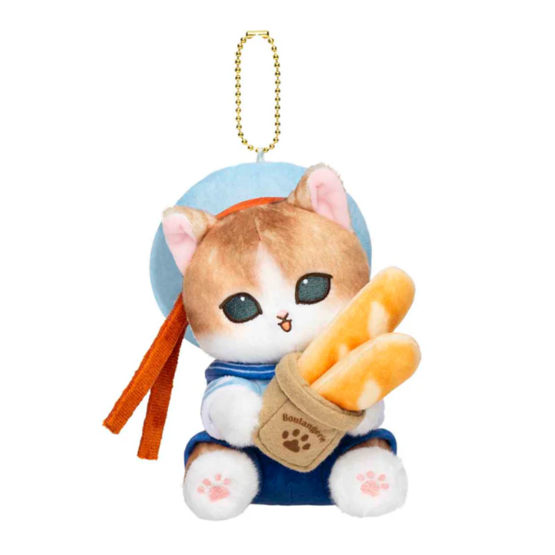 [PRE-ORDER] พวงกุญแจ ตุ๊กตา แมวโมฟุ ถือขนมปัง Mofusand Journey Parisian Cat Mascot mofusand もふもふジャーニー パリジャンにゃんマスコット