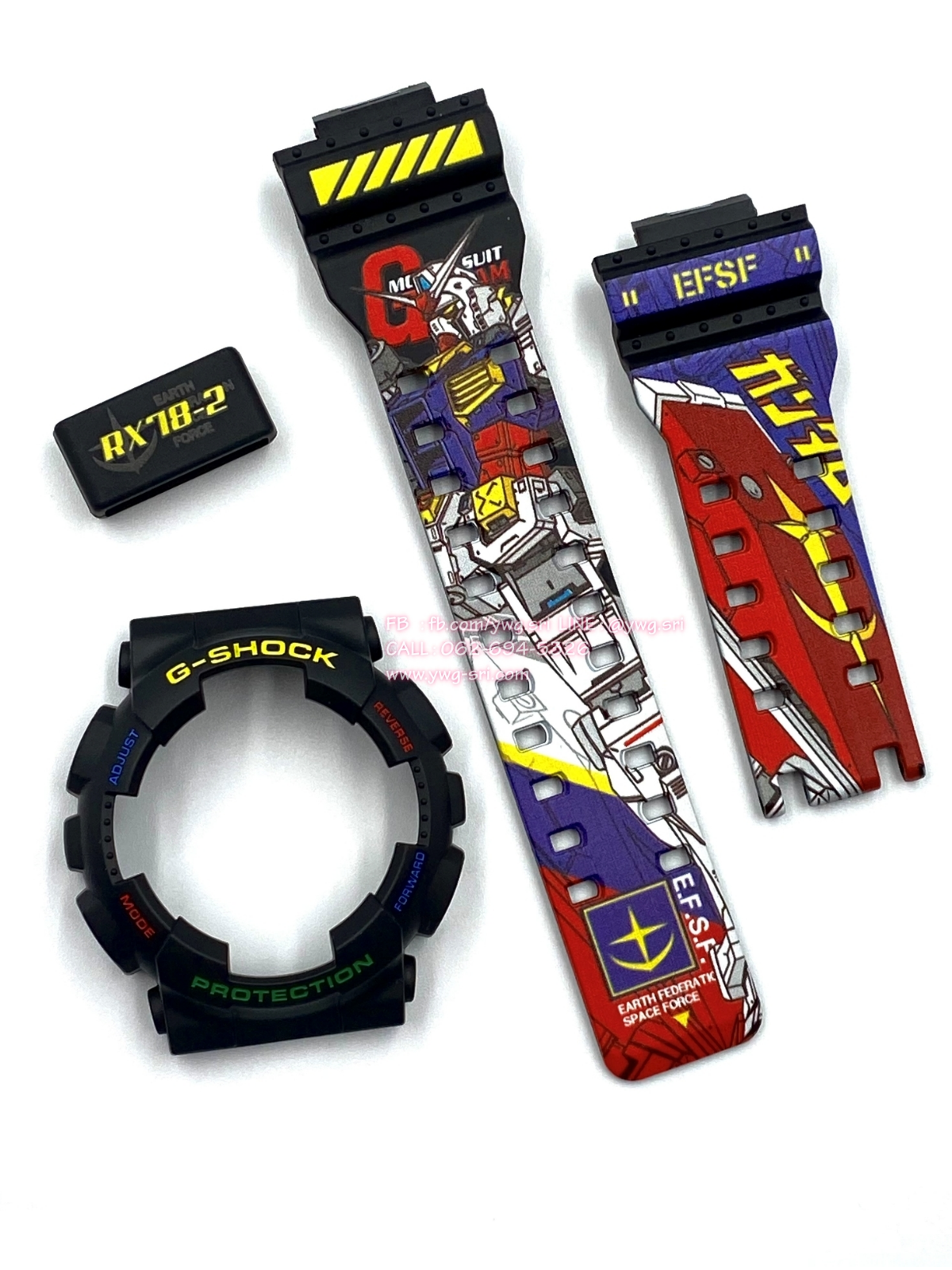 กรอบสาย G-SHOCK แท้✅ สีดำด้าน สกรีนลาย Gundam RX-78-2 ใส่ได้กับรุ่น GA-100 ,GA-110 ,GA-120 ,GA-140 ,GAX-100 ,GD-100 ,GD-120