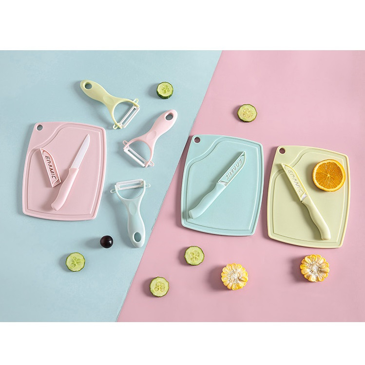 ชุดมีดเซรามิก เขียง ที่ปอกเปลือก (1 ชุดมี 3 ชิ้น)