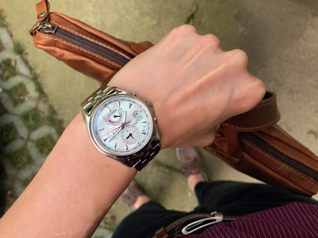 Citizen FC0010-55D นาฬิกาข้อมือผู้หญิง Eco-Drive Global Radio Controlled AT World Time Women's Watch