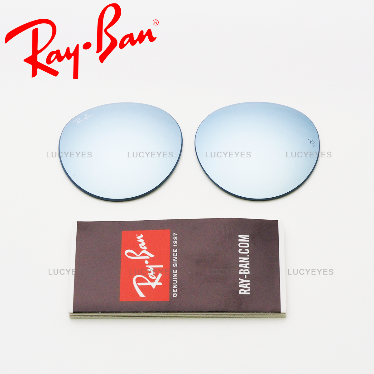 เลนส์ RAYBAN แท้ 100% RB3517 001/30, ROUND FOLDING FLASH LENSES เลนส์สีปรอทเงิน