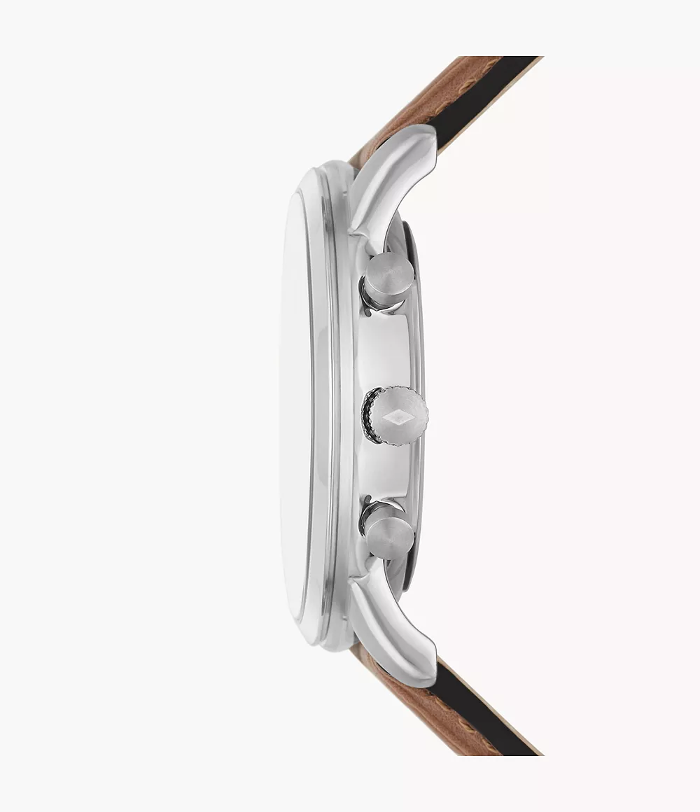 Fossil FS5928 นาฬิกา Minimalist Chronograph Tan Eco Leather Men's Watch