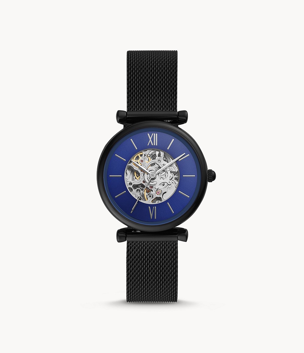 Fossil ME3177 นาฬิกาผู้หญิง Carlie Automatic Black Women's Watch