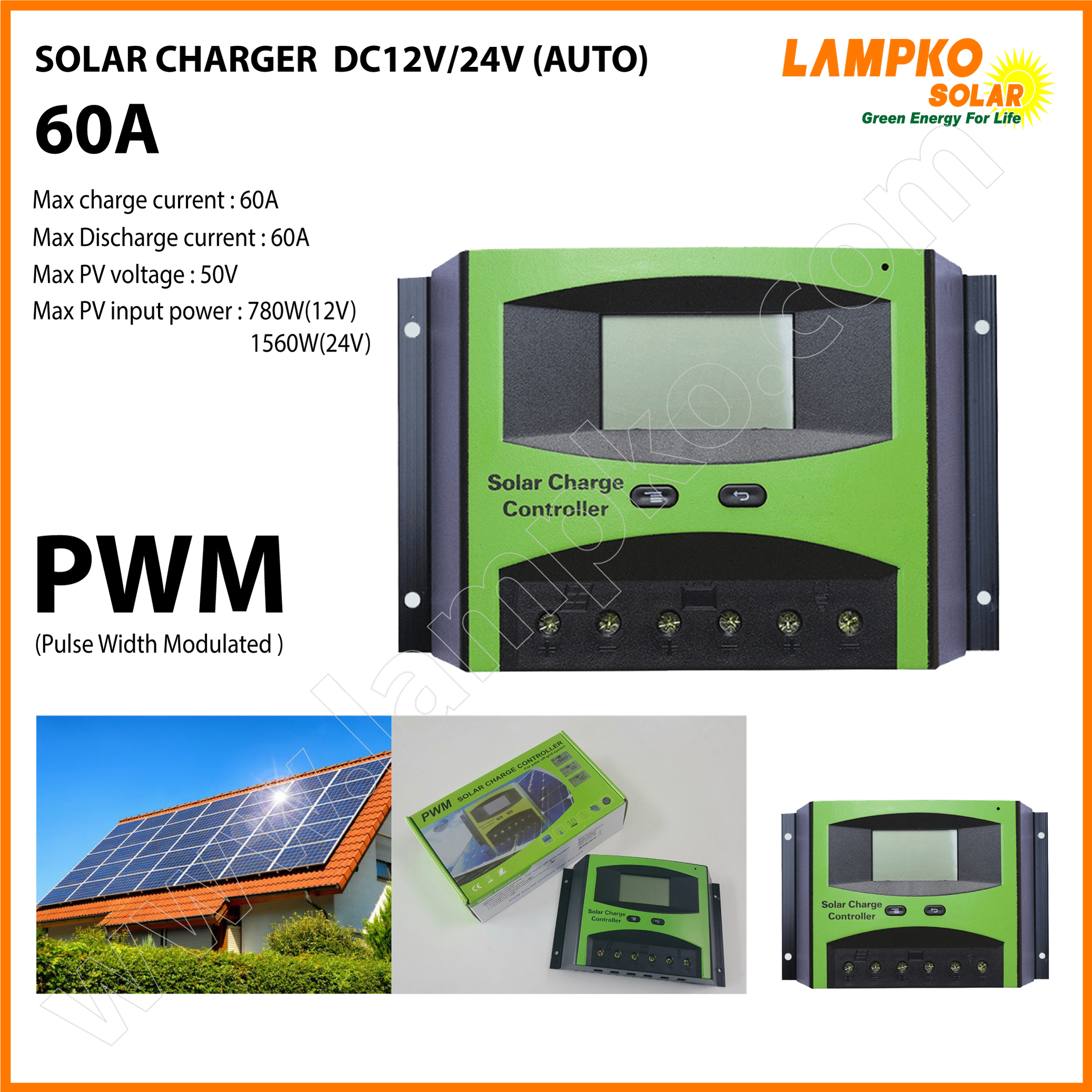 Solar Charger DC12V/24V AUTO 60A