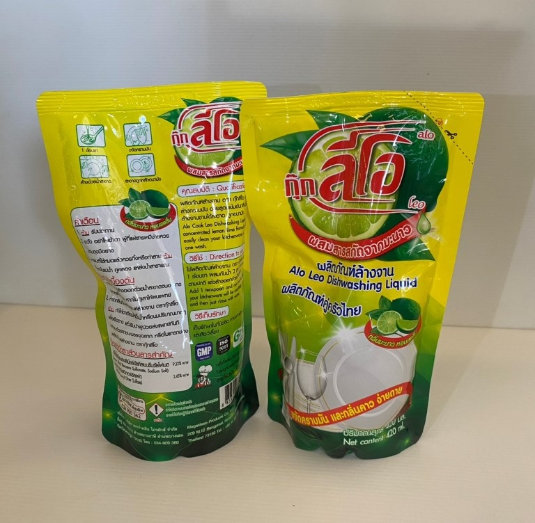 น้ำยาล้างจานแบบถุงเติม 420ml.สูตรเข้มข้นผสมสารสกัดจากมะนาวกุ๊กลีโอ ราคาประหยัดใช้ดีเกินคุ้ม