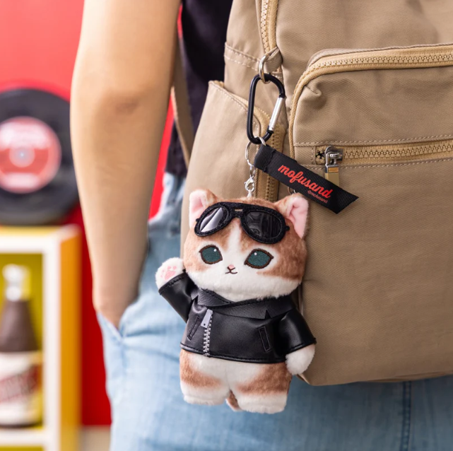 [PRE-ORDER] พวงกุญแจ ตุ๊กตา แมวโมฟุ เสื้อหนัง Mofusand Journey Leather Jacket Cat Mascot mofusand ダイナー マスコット(革ジャンにゃん)