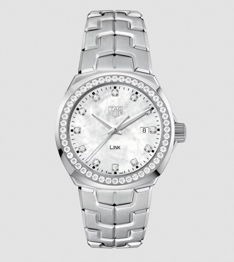 Tag Heuer WBC1316.BA0600 นาฬิกาผู้หญิง Link Date Quartz 32mm Diamonds Ladies Watch