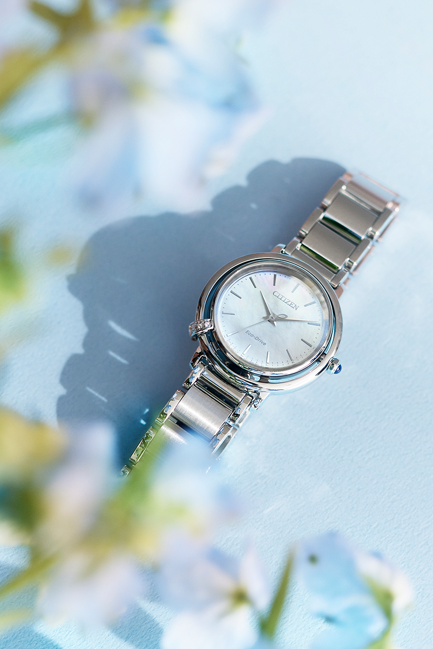 Citizen EM1090-60D นาฬิกาผู้หญิง Eco-Drive Diamond 3 Pcs Women's Watch + Black Apple Leather Strap