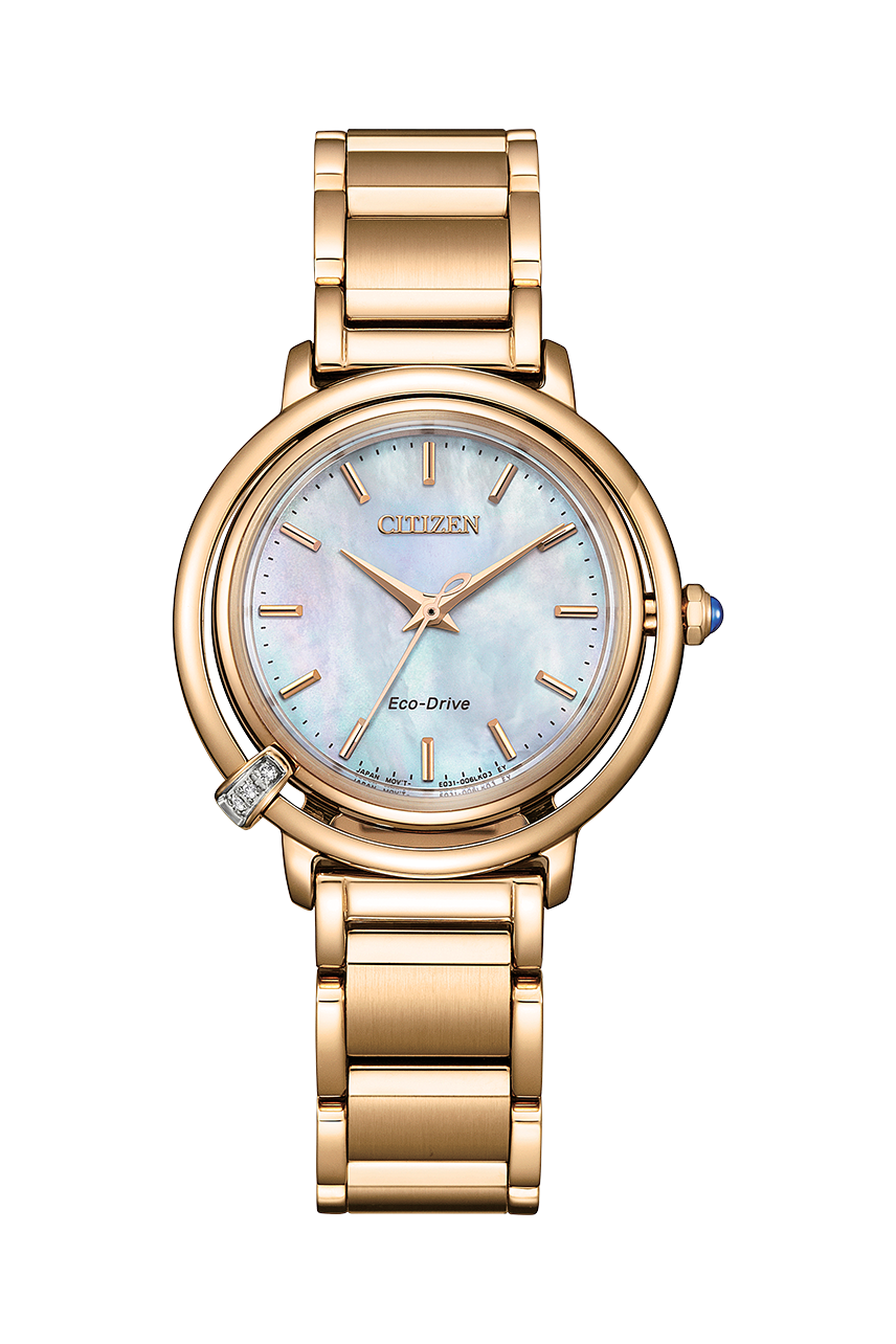 Citizen EM1093-61D นาฬิกาผู้หญิง Eco-Drive Diamond 3 Pcs Women's Watch + Leather Strap