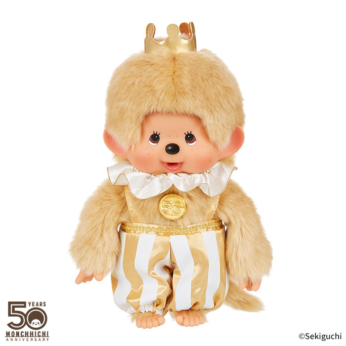 [PRE-ORDER] Monchhichi Let's! Party ตุ๊กตาม่อนชิชิ สีทอง ฉลองครบครอบ 50 ปี Size M 26x16x10 cm นำเข้าจากญี่ปุ่น レッツ！パーティ モンチッチ Mサイズ 男の子 203291