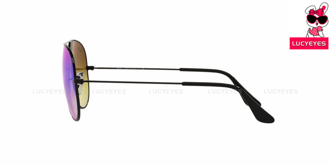 RayBan RB3025 002/4O AVIATOR LARGE METAL กรอบดำ เลนส์ฟ้าไล่สี 3