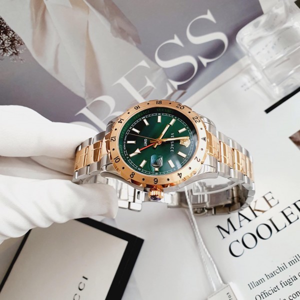 Versace V11050016 นาฬิกาผู้ชาย Hellenyium GMT Quartz Men's Watch