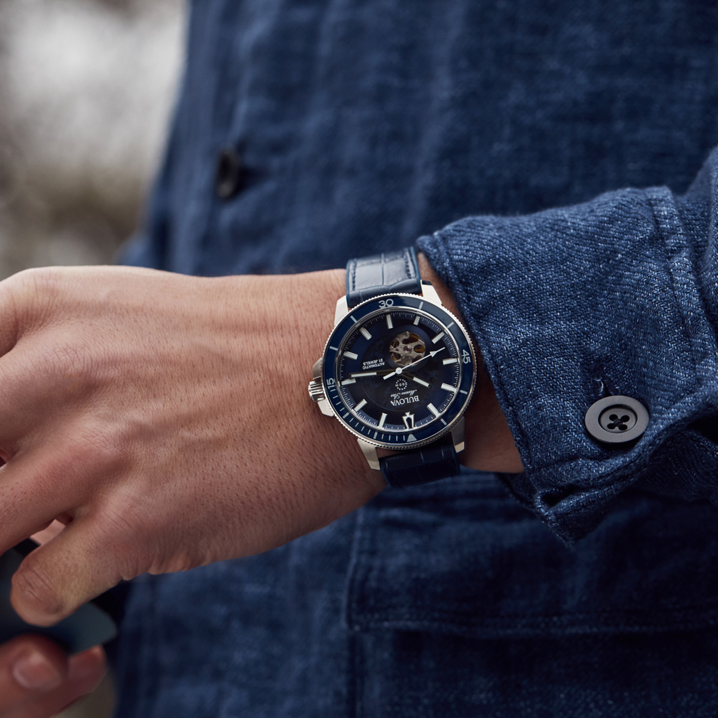 Bulova 96A291 นาฬิาผู้ชาย Marine Star Automatic Men's Watch