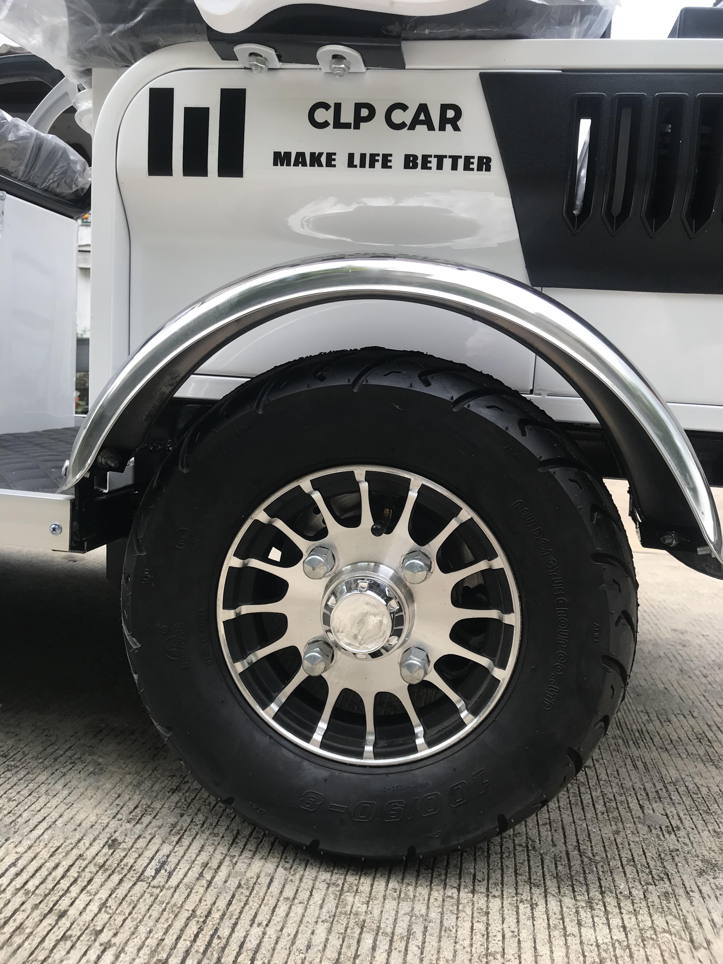 รถไฟฟ้า 4 ล้อ 3 ที่นั่ง รุ่น M-01 ยี่ห้อ CLP CAR สีขาว ขับแฮนด์บิด