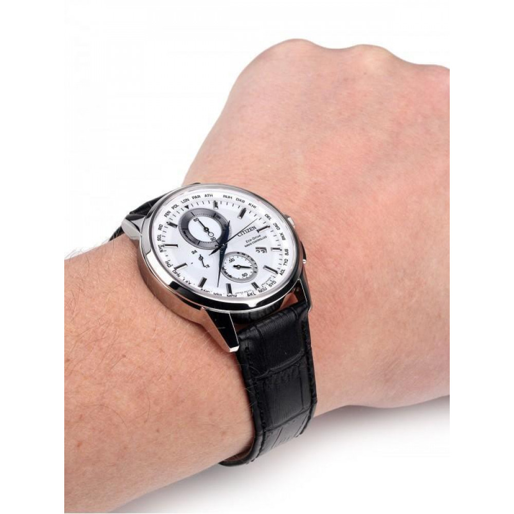 Citizen AT8110-11A นาฬิกาข้อมือผู้ชาย Eco-Drive Global Radio Controlled Sapphire Men's Watch