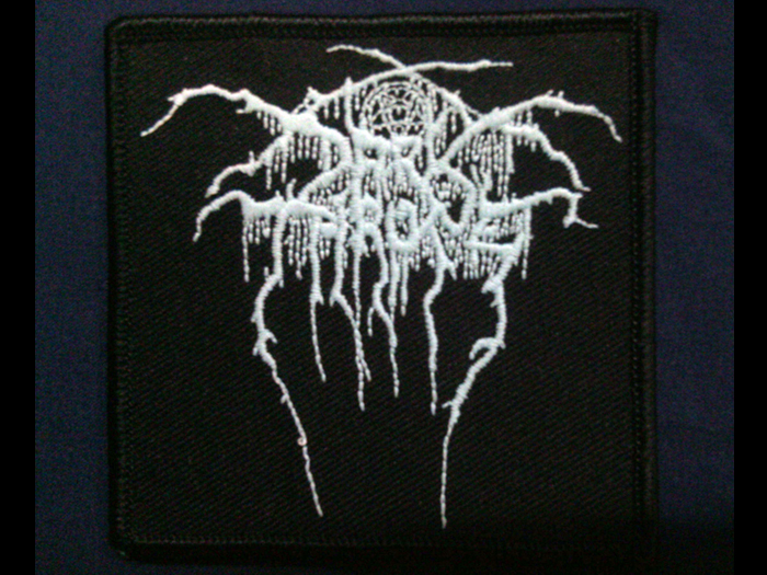DARKTHRONE'Logo' Embroidered Patch.(Grow in the Dark.) (อาร์มแบบปัก/มีแสงในที่มืด)
