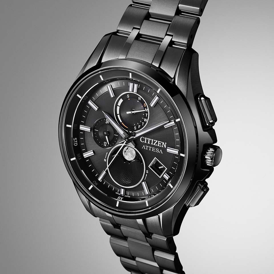 Citizen BY1006-62E นาฬิกาผู้ชาย Eco-Drive Attesa Moon Phase Radio Controlled Men's Watch