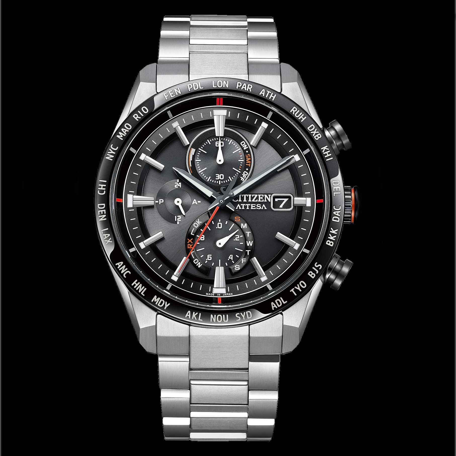 Citizen AT8189-61E นาฬิกาผู้ชาย Attesa Made In Japan Perpetual Chronograph Eco-Drive Men's Watch