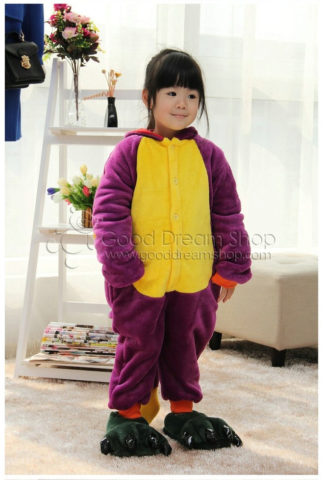 ชุดนอนมาสคอตเด็ก มังกรม่วง