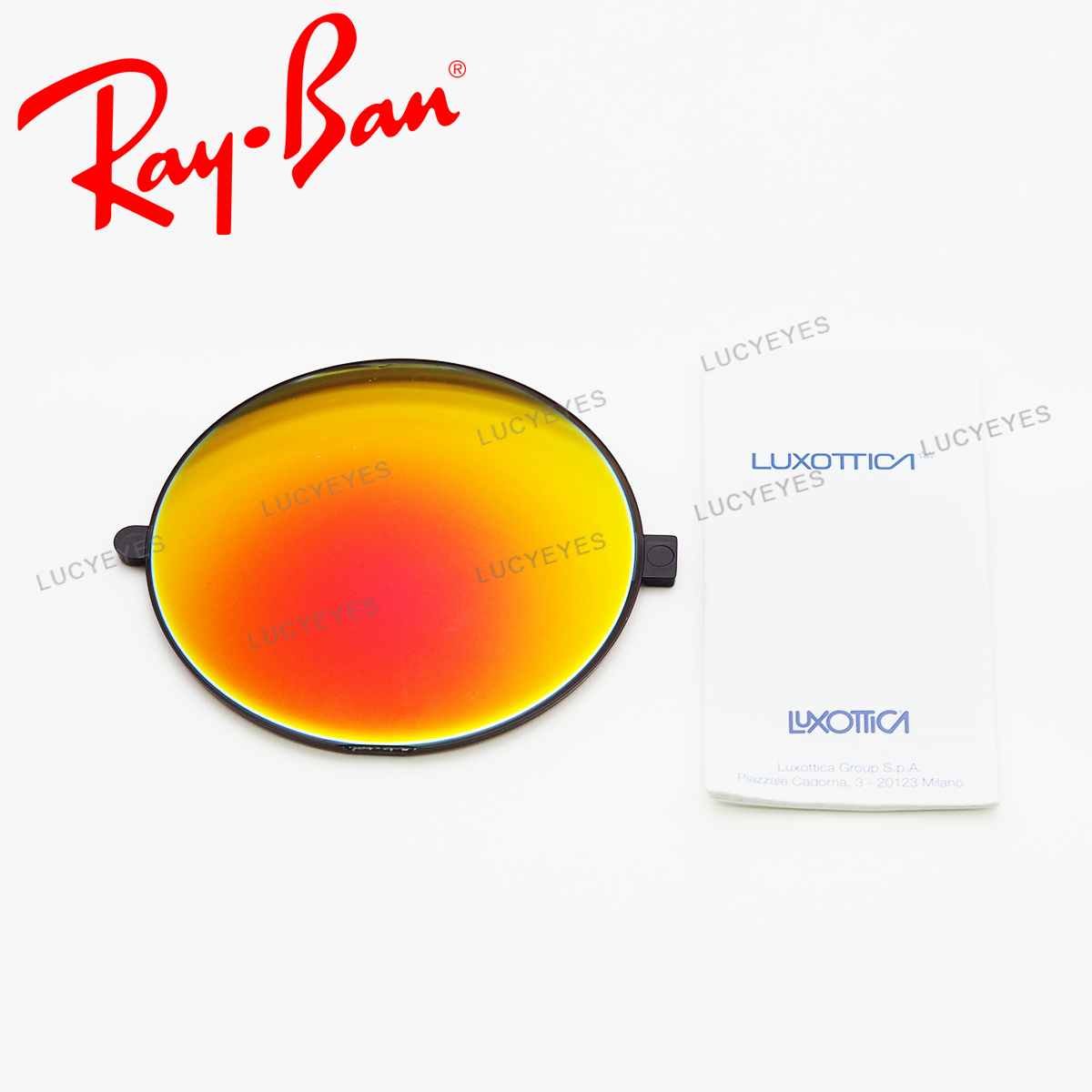 เลนส์ RAYBAN แท้ 100% อะไหล่เลนส์วงกลม เลนส์สีปรอทส้ม