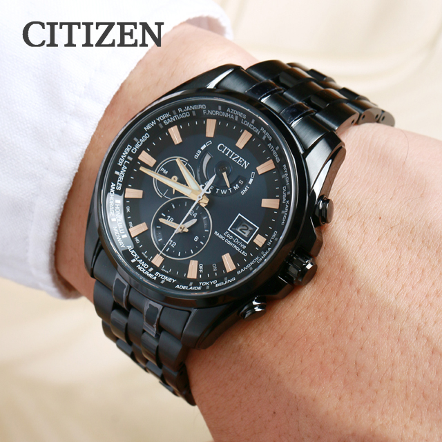 Citizen AT9039-51L นาฬิกาชาย Eco-Drive Global Radio Controlled AT World Time Japan Men's Watch