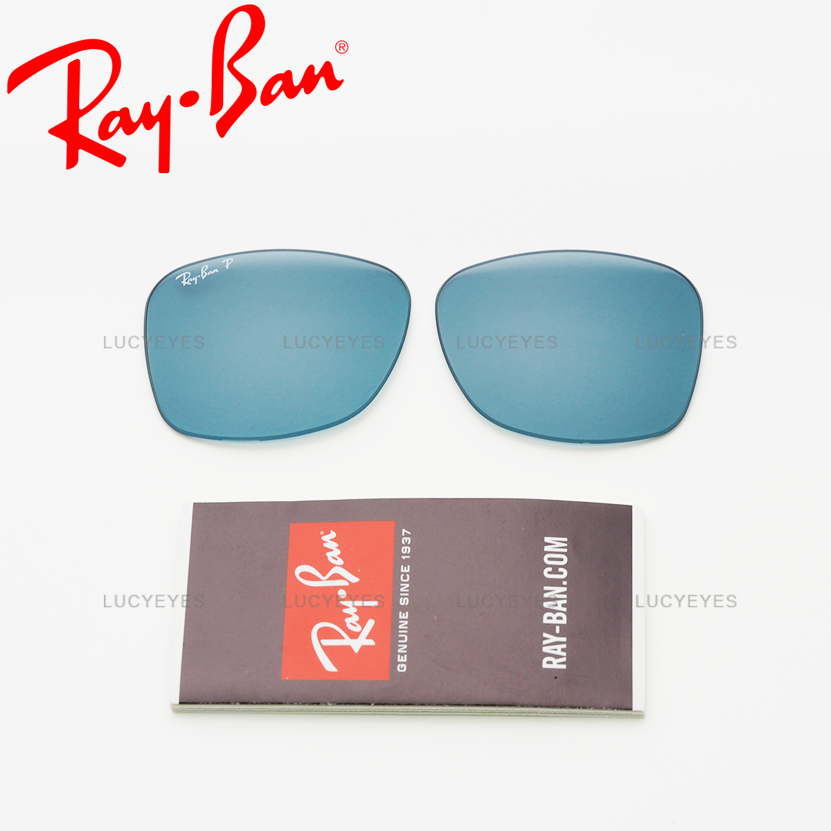 เลนส์ RAYBAN แท้ 100% RB2140, WAYFARER เลนส์สีฟ้าอ่อน Polarized (ขนาด 50)