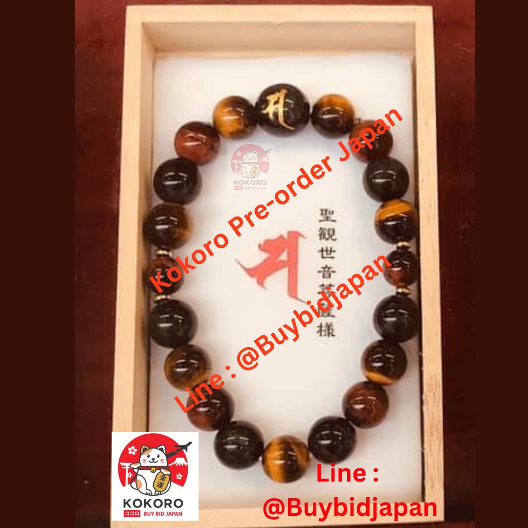 [พร้อมส่ง] เครื่องรางญี่ปุ่น สร้อยข้อมือ หินตาเสือ 3 สี Tiger's Eye Stone ของแท้ จากวัดอาซากุสะ วัดเซ็นโซจิ Asakusa Amulet Senso-ji 浅草寺 N-2 三種虎目石