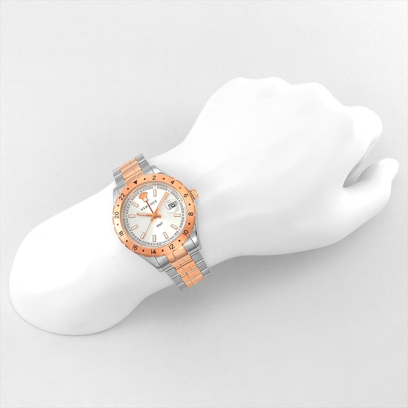 Versace V11030015 นาฬิกาผู้ชาย Hellenyium GMT Quartz Swiss Made Men's Watch