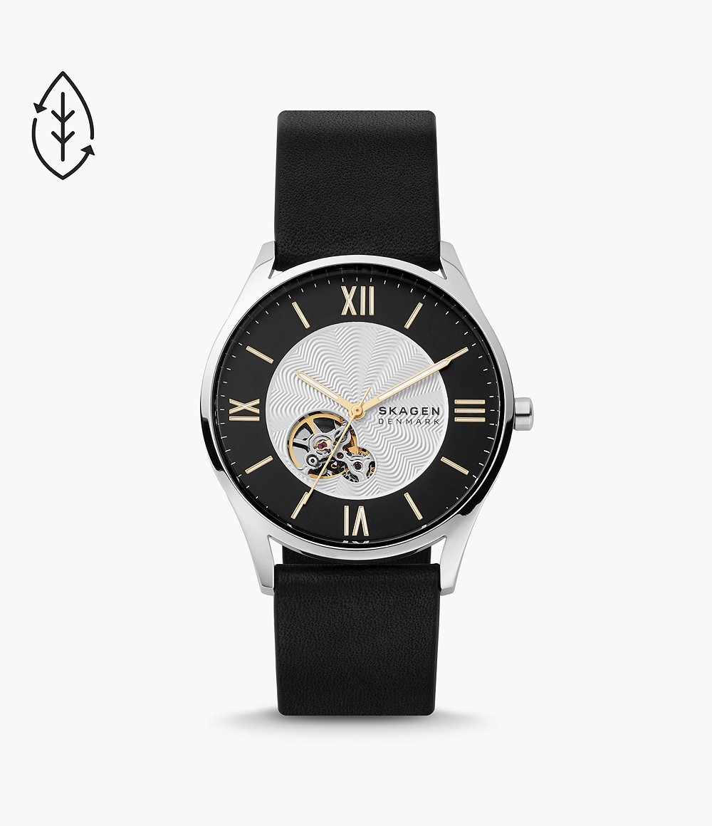 Skagen SKW6710 นาฬิกาผู้ชาย Holst Automatic Midnight Leather Men's Watch