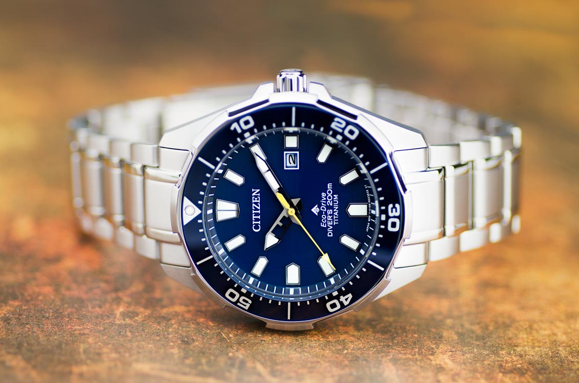 Citizen BN0201-88L นาฬิกาผู้ชาย Eco-Drive Promaster Marine Titanium Diver 200m Men's Watch