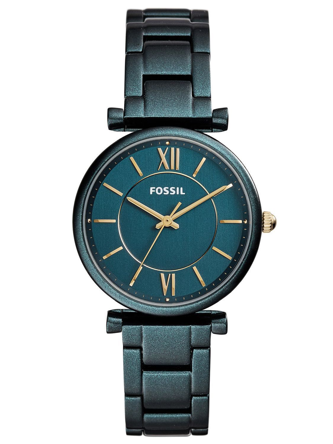 Fossil ES4427 นาฬิกาผู้หญิง Fossil รุ่น ES4427, Carlie Three-Hand Teal Green Stainless Steel Women's Watch