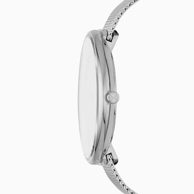 Skagen SKW2809 นาฬิกาผู้หญิง Gitte Silver-Tone Steel-Mesh Quartz Women's Watch
