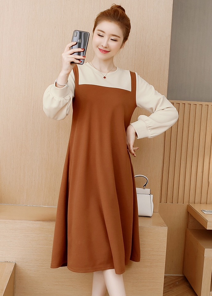 ชุดคลุมท้องแฟชั่น เอี๊ยมหลอก ผ้ายืดตัวเนื้อนิ่ม ใส่ได้ถึงคลอด มีไซส์เยอะค่ะ L,XL,2XL,3XL.4XL,5XL