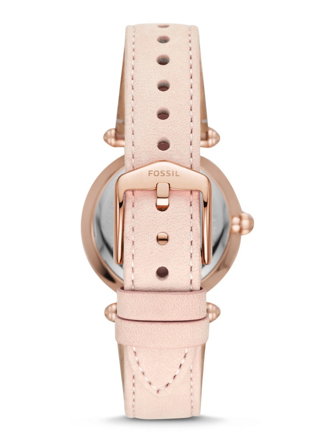 Fossil ES4707 นาฬิกาผู้หญิง Lyric Three-Hand Blush Leather Women's Watch