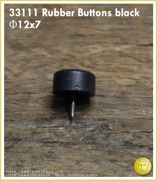 33111 Rubber Buttons black Φ12x7